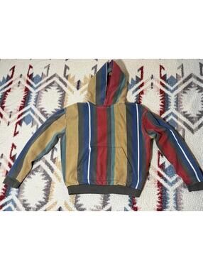 Urban Outfitters Hoodie Mens Medium Multicolor Striped Pullover Kangaroo Pocket